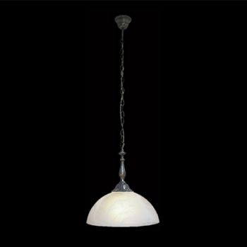 K Light MP-14 14 Inch Alabaster Glass Pendant Antique Brass with Alabaster Glass