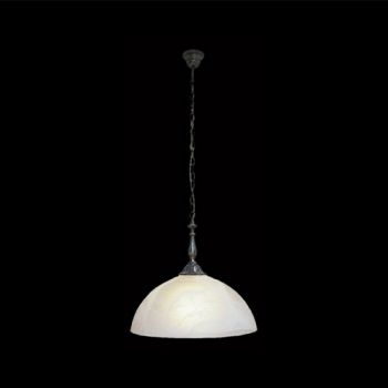 K Light MP-18 18 Inch Alabaster Glass Pendant Antique Brass with Alabaster Glass