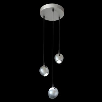 K Light N-KLS-5781/3 3 x GU10 Trio Adjustable Bullet Head Pendant Brushed Aluminium