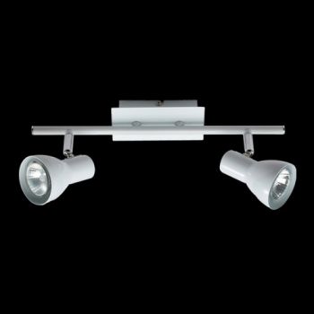 K Light N-KLS-644-2B/WH Two GU10 Adjustable Spot Lights on a Bar White
