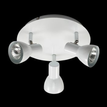 K Light WYN-KLS-644-3P/WH Three GU10 Adjustable Spot Lights on a Plate White