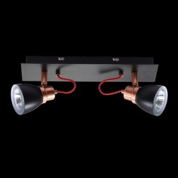 K Light N-KLS-851-2B/BL, N-KLS-851-2B/WH Two GU10 Adjustable Spot Lights on a Bar (Multiple Colours/Finishes)