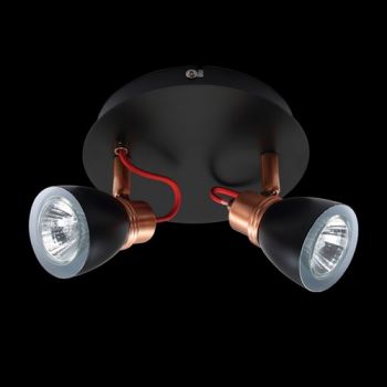 K Light N-KLS-851-2P/BL, N-KLS-851-2P/WH Two GU10 Adjustable Spot Light on a Plate (Multiple Colours/Finishes)
