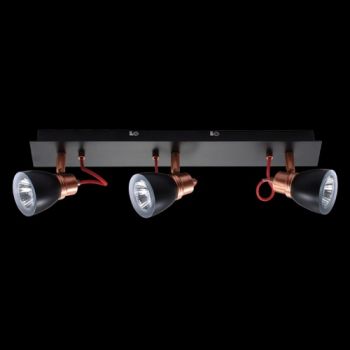 K Light N-KLS-851-3B/BL, N-KLS-851-3B/WH Three GU10 Adjustable Spot Light on a Bar (Multiple Colours/Finishes)