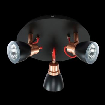 K Light N-KLS-851-3P/BL, N-KLS-851-3P/WH Three GU10 Adjustable Spot Lights on a Plate (Multiple Colours/Finishes)
