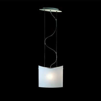 K Light P-1133-1 Flat Square Opal White Glass Pendant