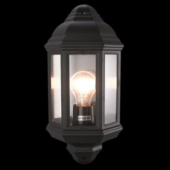 K Light P-KLG-6410/BL, P-KLG-6410/WH 230v 40W E27 Coastal Polypropylene Half Lantern Wall Light (Multiple Colours/Finishes)