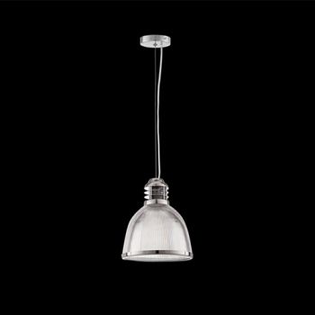 K Light PC-KLCH-08-03 Small Black Louvre PC Pendant Chrome with Clear Acrylic Shade