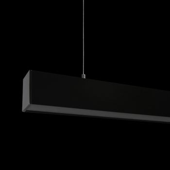 K Light AP-500/BL+BL-WW-1, AP-500/BL+BL-WW-2, AP-500/BL+BL-WW-3 Complete U-Channel Pendant with Black Cover Warm White (100cm) (Multiple Sizes)