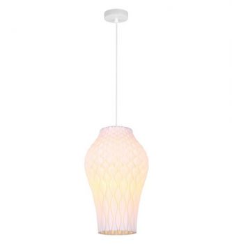 K Light PO-KLCH-1921 230v 6W LED E27 Bluebell 3D Printed Recycled Pendant White