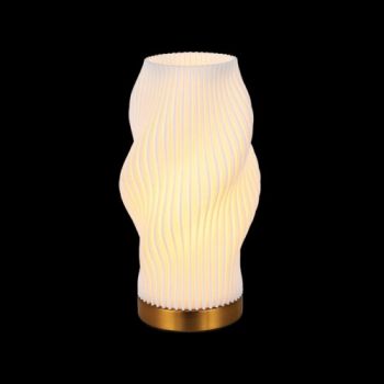 K Light PO-KLT-1911 230v 6W LED E27 Dahlia 3D Printed Recycled Table Lamp White