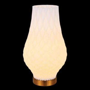 K Light PO-KLT-1921 230v 6W LED E27 Bluebell 3D Printed Recycled Table Lamp White