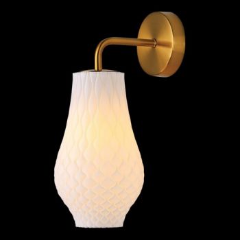 K Light PO-KLW-1921 230v 6W LED E27 Bluebell 3D Printed Recycled Wall Light White