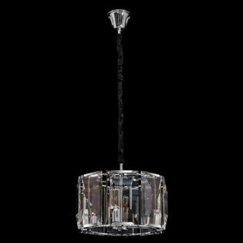 K Light Q-KLCH-81501/4 Medium Round Chandelier with Rectangular Crystal Slabs