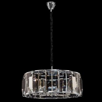 K Light Q-KLCH-81501/7 Large Round Chandelier with Rectangular Crystal Slabs