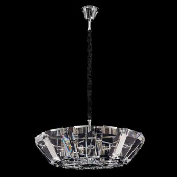 K Light Q-KLCH-81502/8 Large Chandelier with Angled and Trapezium Crystal Slabs