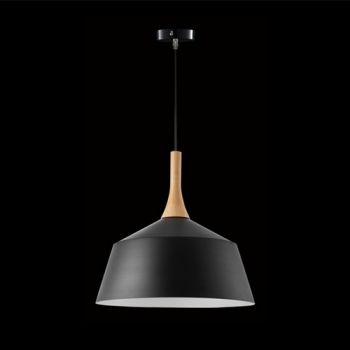 K Light R-KLCH-4131M/BL, R-KLCH-4131M/WH Medium Metal and Wood Pendant (Multiple Colours/Finishes)