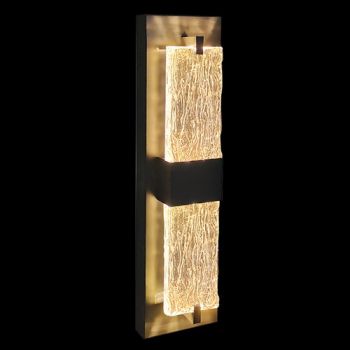 K Light R-LED-16/BL 230V 20W LED Double Rippled IP65 Wall Light Black