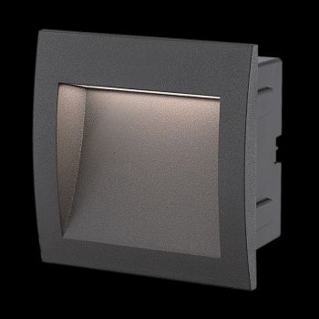 K Light R-LED-603 3W LED Square Large Die Cast Aluminium Recessed Step Light IP65