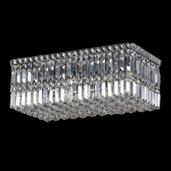 K Light S-KLC-2317/57 Small Rectangular K9 Crystal Ceiling Fitting Chrome