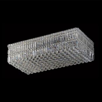 K Light S-KLC-2317/84 Large Rectangular K9 Crystal Ceiling Fitting Chrome