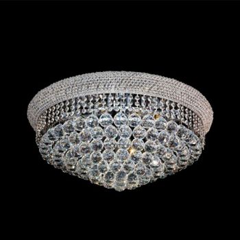 K Light S-KLC-8738/10 E14 Medium Round K9 Crystal Ceiling Fitting Chrome