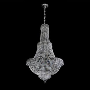 K Light S-KLCH-1900/17 Large Basket K9 Crystal Chandelier Chrome