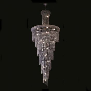 K Light S-KLCH-8740/27 27 x E14 Spiral K9 Crystal Chandelier Chrome