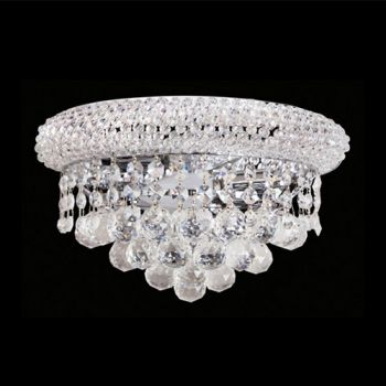 K Light S-KLW-8738/2 2 x E14 K9 Crystal Basket Wall Light Chrome