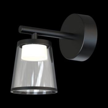 K Light S-LED-825 230v 10W IP65 LED Straight Aluminum & Acrylic Wall Light Black