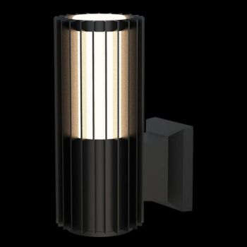 K Light S-LED-832 230v 10W IP65 LED Slated Up or Down Wall Light Black with glass diffuser