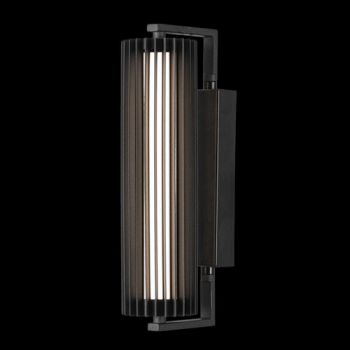 K Light S-LED-834 230v 12W IP65 LED Slated Wall Light Black with glass diffuser
