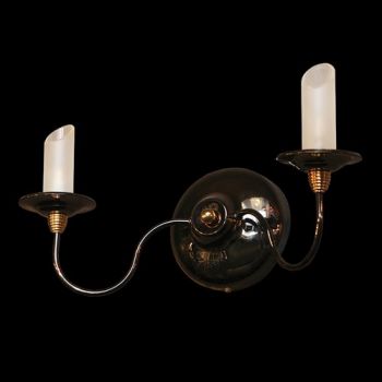 K Light WYN-SF-20611-2 12v 20W Bi-Pin Wall Light Black and Gold with Frosted Glass