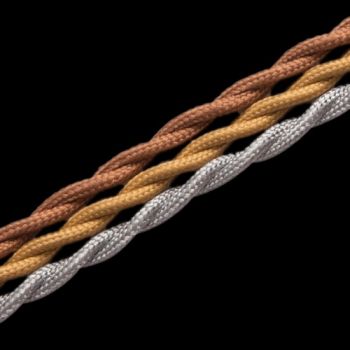 K Light SK-TWIST/AB, SK-TWIST/BL, SK-TWIST/CO, SK-TWIST/SL Two Core Twisted Fabric Cord 2x0.75 1m (Multiple Colours/Finishes)