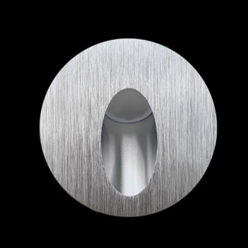 K Light WYN-LED-105RD/BA 230v 1W LED SMD Round Recessed Step Light Brushed Aluminium