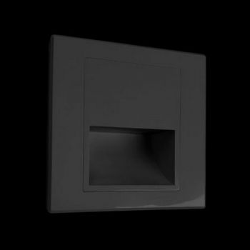 K Light ST-LED-107/BL 230v 1.5W LED SMD Square Recessed Step Light Black