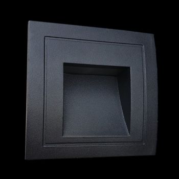 K Light ST-LED-695-M/BL, ST-LED-695-M/WH 230v 3W LED SMD Medium Square Recessed Step Light (Multiple Colours/Finishes)