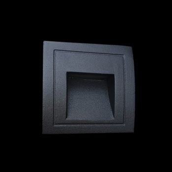 K Light ST-LED-695-S/BL, ST-LED-695-S/WH 230v 1W LED SMD Small Square Recessed Step Light (Multiple Colours/Finishes)