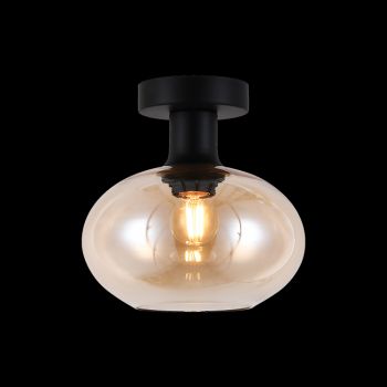 K Light T-KLC-1427-S/AB, T-KLC-1427-S/CL, T-KLC-1427-S/SM 230v 60W Small Glass Orb Ceiling Light (Multiple Colours/Finishes)