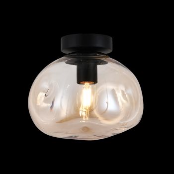 K Light T-KLC-1428-S/AB, T-KLC-1428-S/CL, T-KLC-1428-S/SM 230v 60W Small Glass Molten Ceiling Light (Multiple Colours/Finishes)