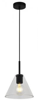 K Light T-KLCH-10/BL, T-KLCH-10/GD, T-KLCH-10/SN 230v 60W Style Cone Glass Pendant (Multiple Colours/Finishes)