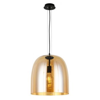K Light T-KLCH-110/AB, T-KLCH-110/CL, T-KLCH-110/SM 230v E27 Glass Dome Pendant (Multiple Colours/Finishes)
