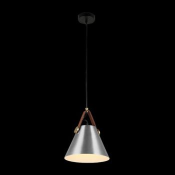 K Light T-KLCH-122-S/SL Small Leather and Iron Cone Metal Pendant Silver