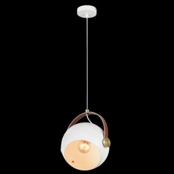 K Light WYN-KLCH-124/WH Leather and Iron Ball Metal Pendant White