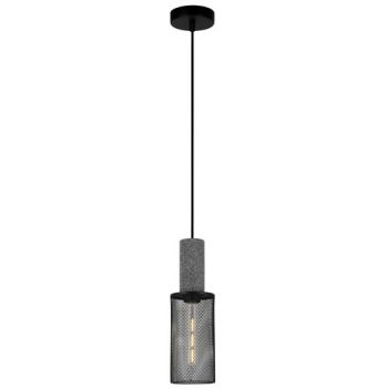 K Light T-KLCH-592 230v 40W Midnight Mesh Long Pendant Stone and Black Mesh