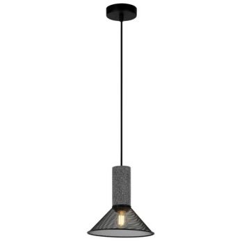 K Light T-KLCH-593 230v 40W Midnight Mesh Cone Pendant Stone and Black Mesh