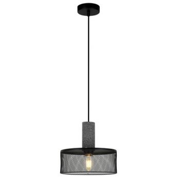 K Light T-KLCH-594 230v 40W Midnight Mesh Round Pendant Stone and Black Mesh