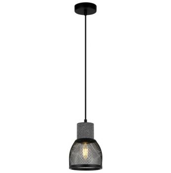 K Light T-KLCH-595 230v 40W Midnight Mesh Dome Pendant Stone and Black Mesh
