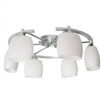 K Light T-KLCH-613/6 6 Light Modern Luxury Ceiling FittingOval Pleated Glass