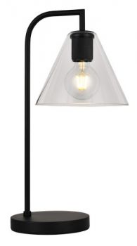 K Light T-KLT-1472/BL, T-KLT-1472/GD E27 Inspiration Cone Glass Table Lamp (Multiple Colours/Finishes)